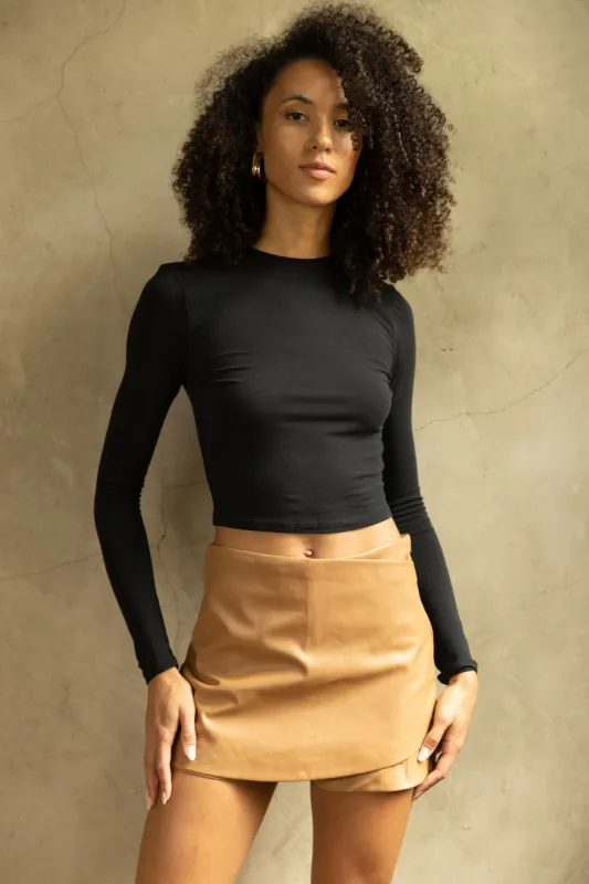 Courtney Faux Leather Skort sold by fab'rik