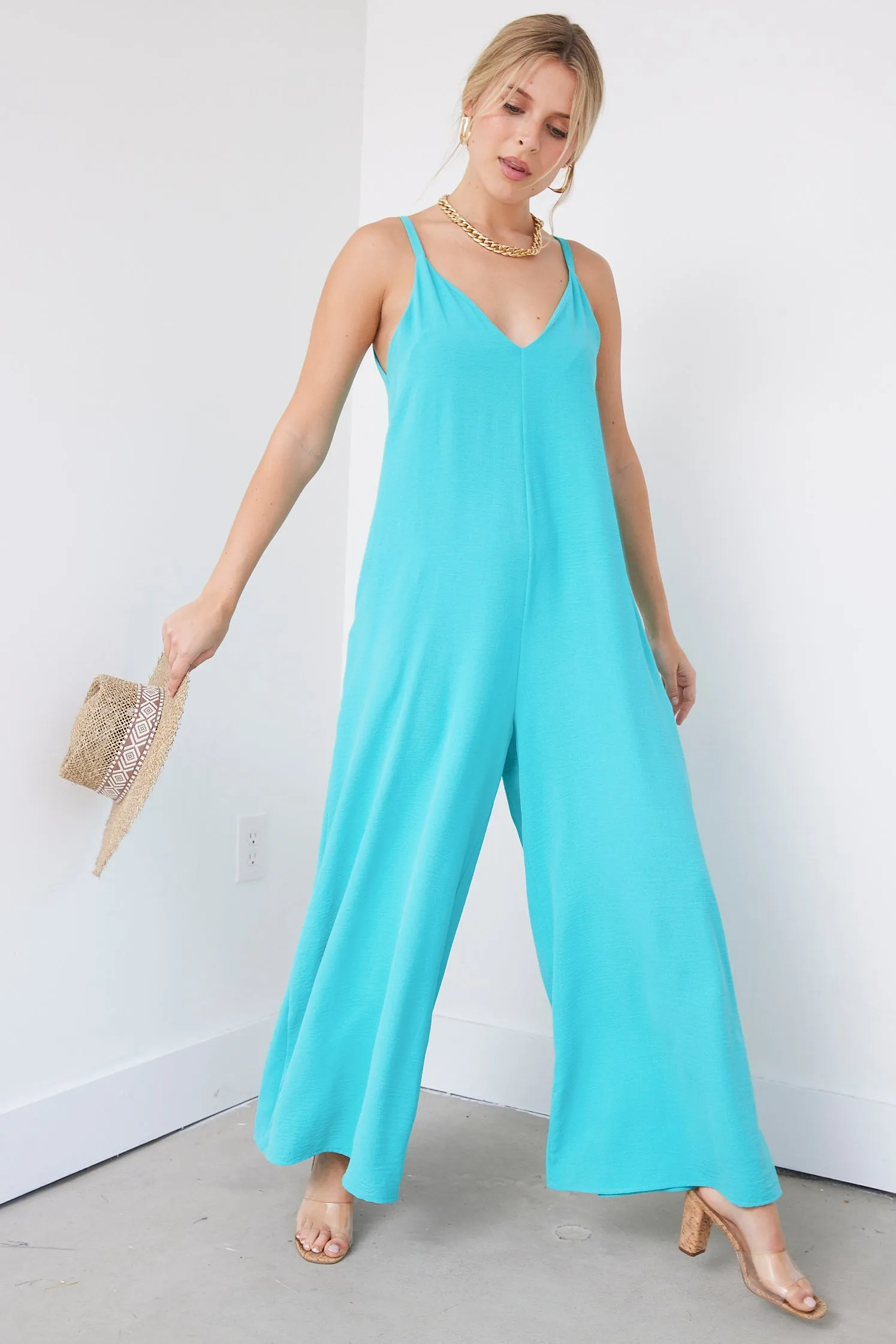 Cara Crepe Cami Jumpsuit sold by fab'rik
