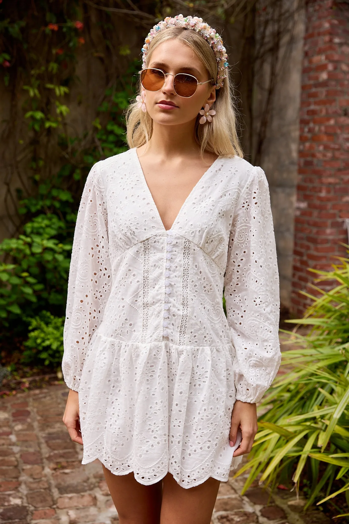 SALE - Lilli Eyelet Long Sleeve Dress sold by fab'rik product image thumbnail 4
