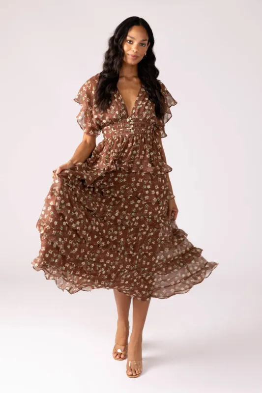 SALE - Amanda Floral Ruffle Maxi Dress sold by fab'rik
