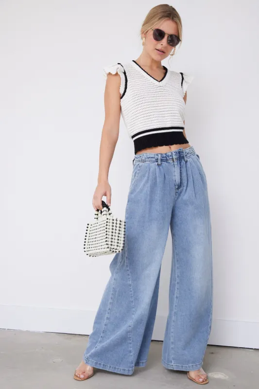 Evans Wide Leg Denim Pants sold by fab'rik