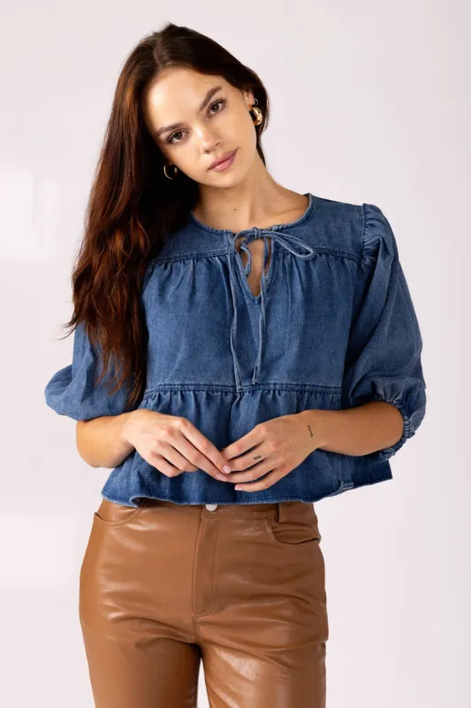 SALE - Julia Tiered Denim Top sold by fab'rik