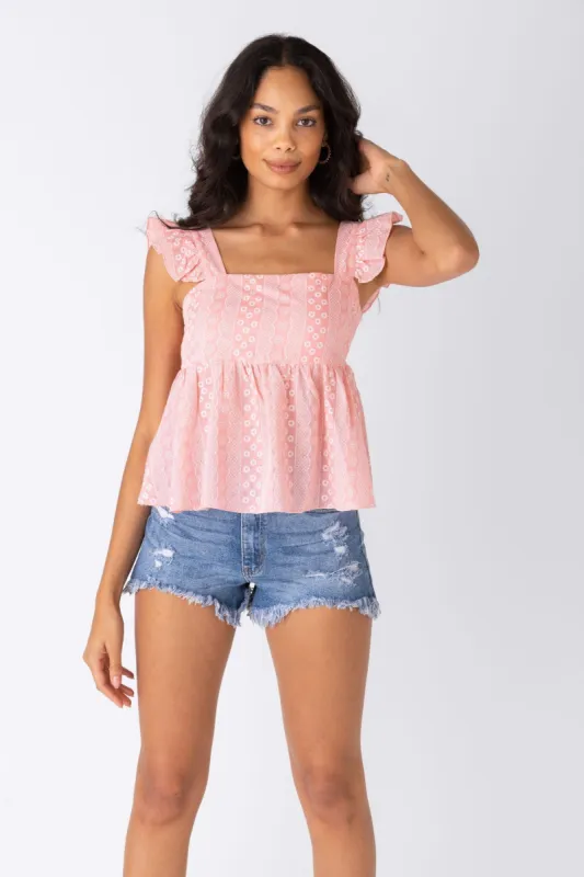 SALE - Vivian Eyelet Babydoll Top sold by fab'rik