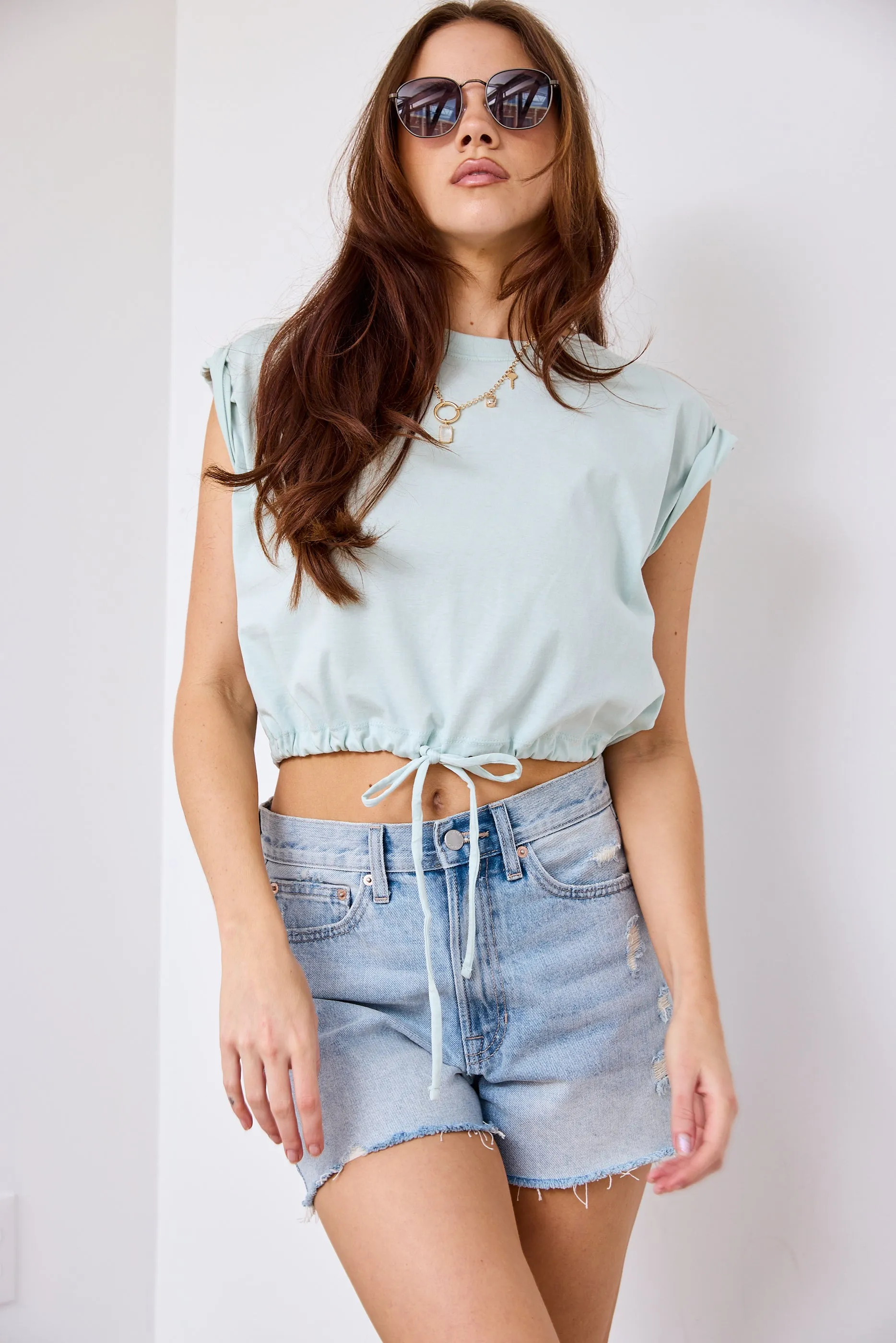 SALE - Ava Cap Sleeve Cropped Tee sold by fab'rik