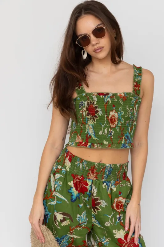 Reyes Floral Cropped Top sold by fab'rik