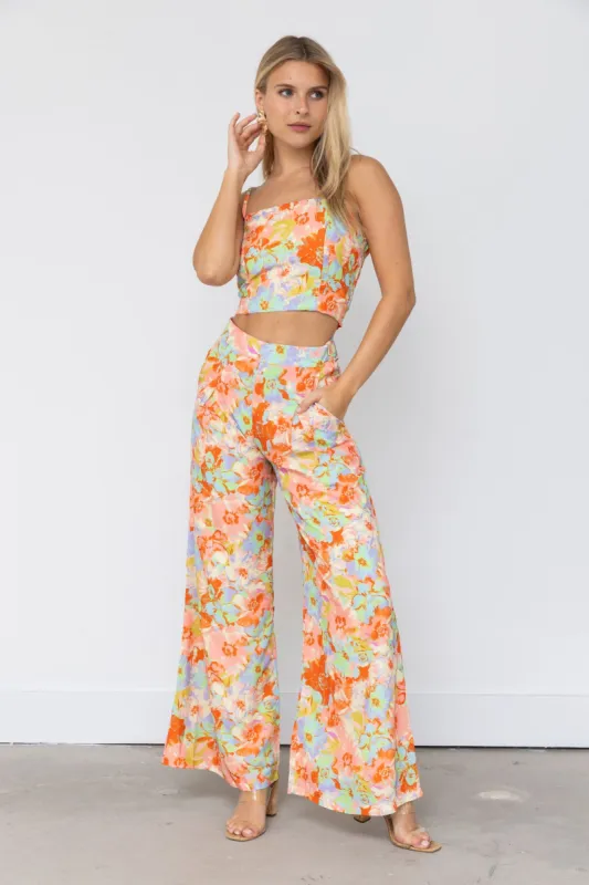 Eliza Floral Print Wide Leg Pants sold by fab'rik