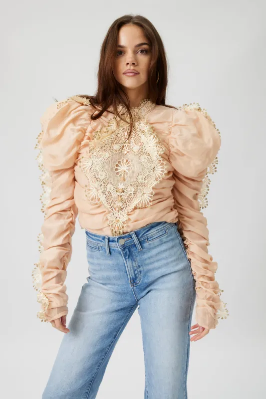 SALE - Parker Rhinestone Embellished Puff Sleeve Blouse sold by fab'rik