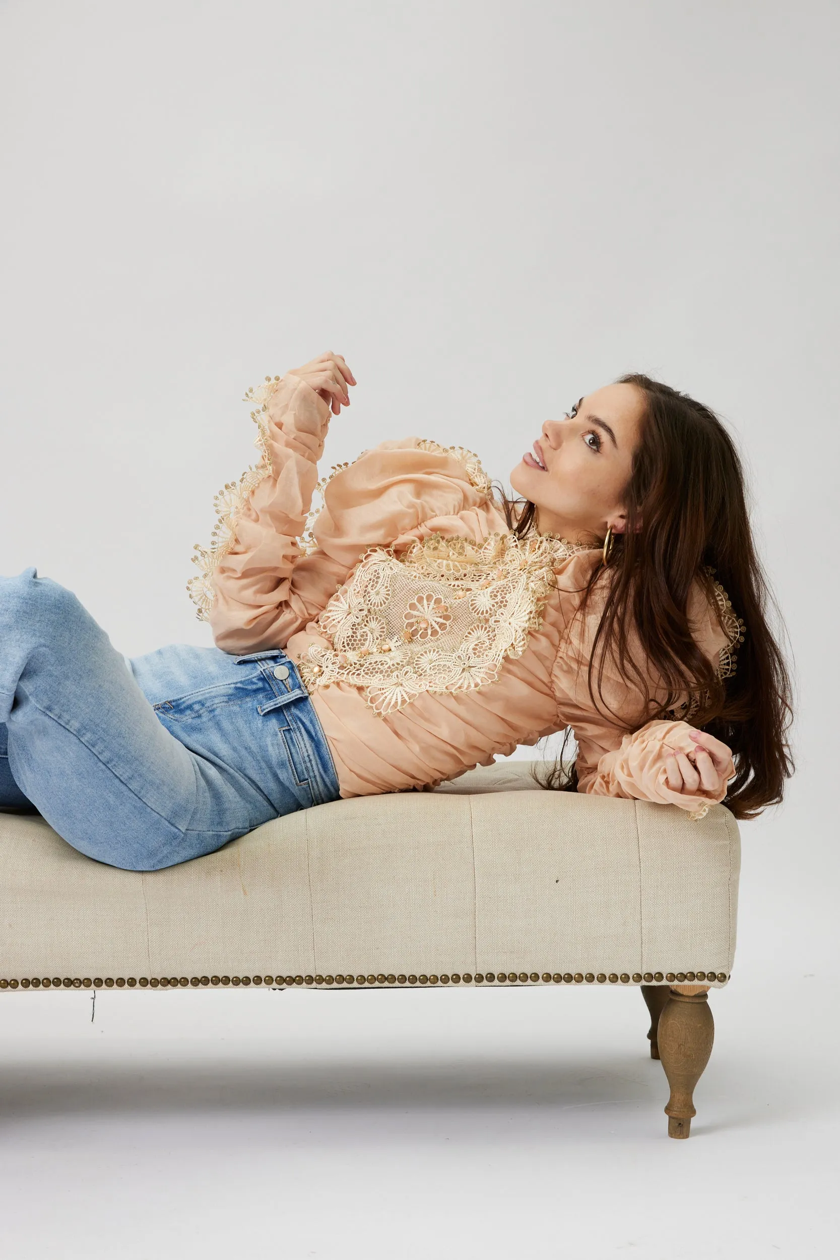 SALE - Parker Rhinestone Embellished Puff Sleeve Blouse sold by fab'rik product image thumbnail 3