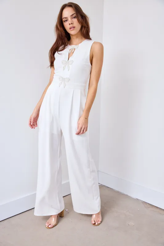 SALE - Mercedes Bow Detail Jumpsuit sold by fab'rik