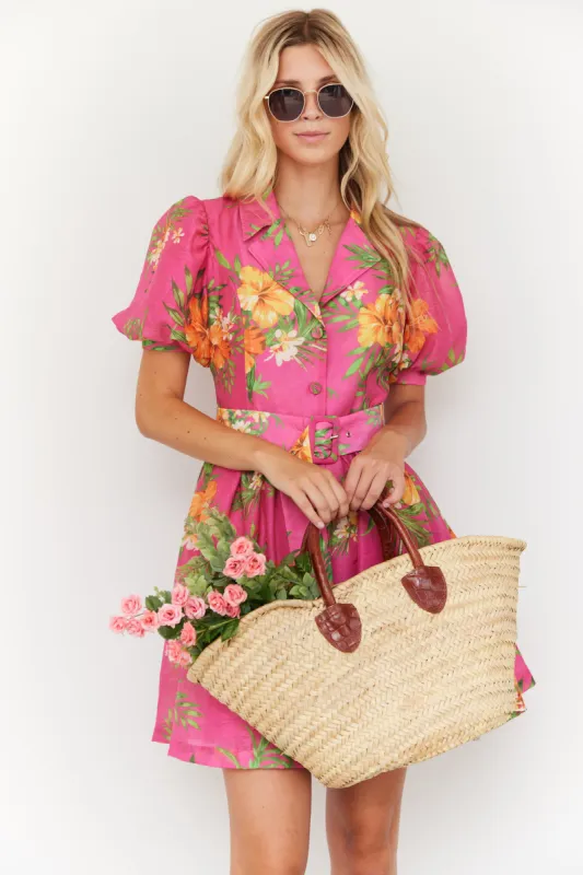 SALE - Brianna Printed Puff Sleeve Mini Dress sold by fab'rik