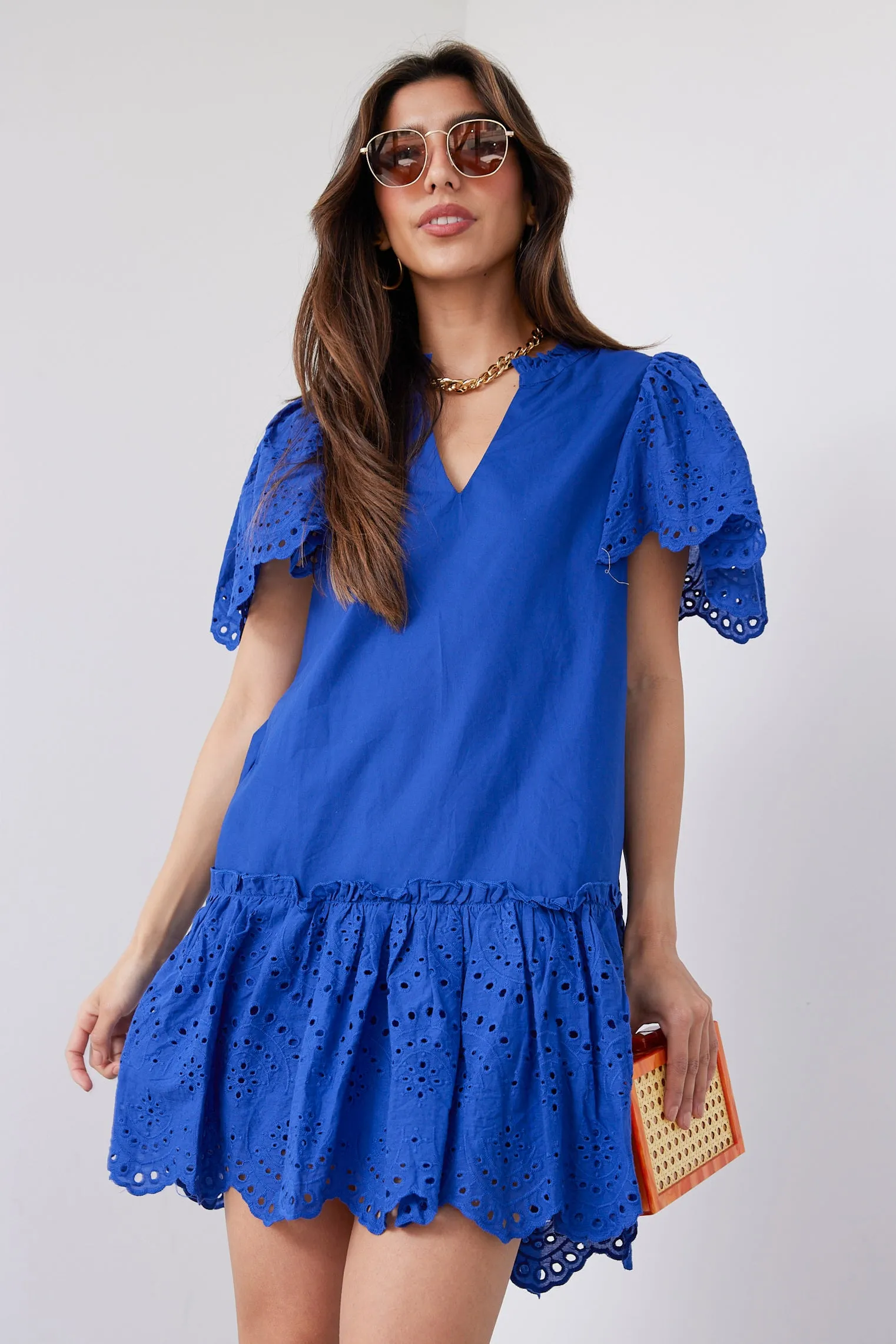 SALE - Maria Eyelet Detail Mini Dress sold by fab'rik product image thumbnail 3