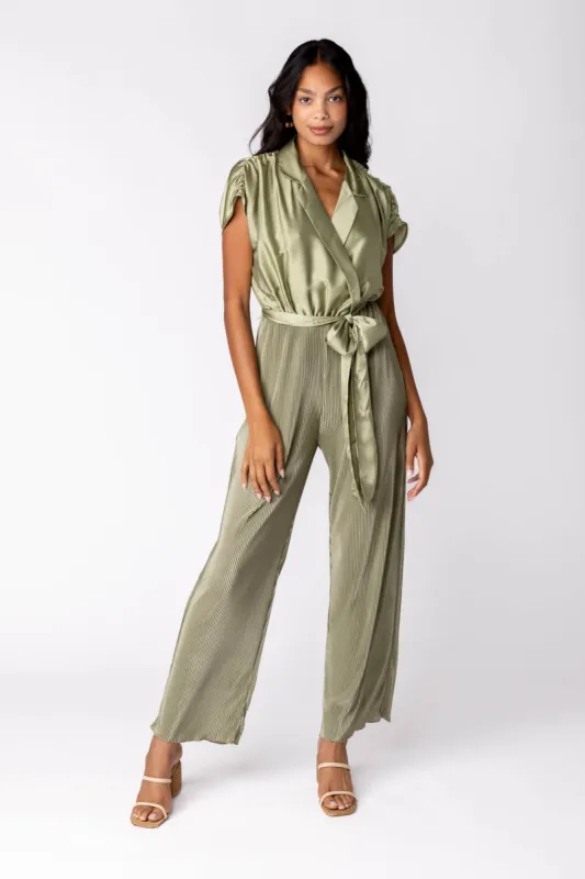 SALE - Ella Pleated Tie Waist Jumpsuit sold by fab'rik