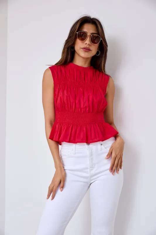 SALE - Foster Sleeveless Shirring Detail Top sold by fab'rik