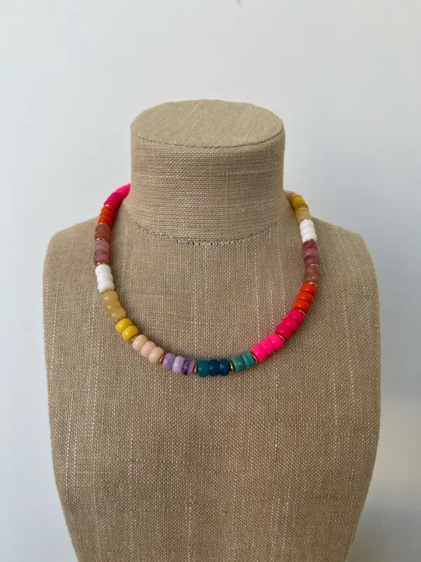 Martin Multi Color Bead Necklace sold by fab'rik