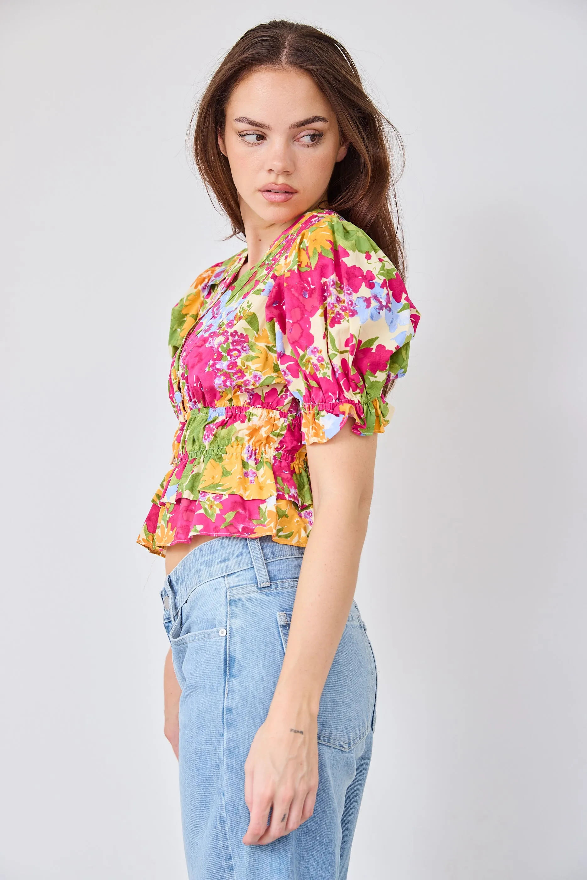 SALE - Chase Short Sleeve V Neck Top sold by fab'rik product image thumbnail 3