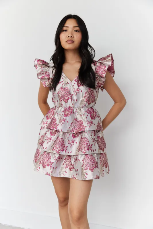 SALE - Robyn Ruffle Detail Tiered Mini Dress sold by fab'rik