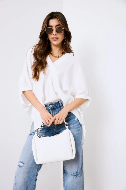 Myrtle Short Sleeve V Neck Top sold by fab'rik