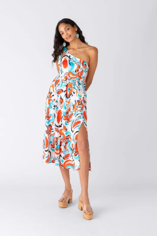 SALE - Milli Printed One Shoulder Midi Dress sold by fab'rik