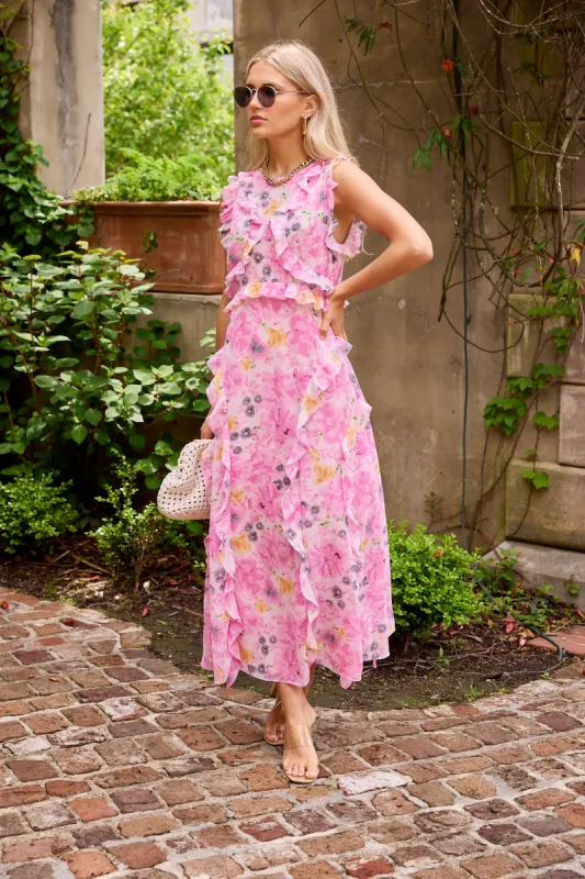 SALE - Bowen Ruffled Midi Dress sold by fab'rik