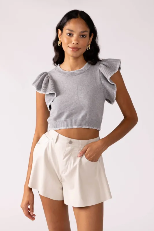 Delaney Ruffle Sleeve Knit Top sold by fab'rik