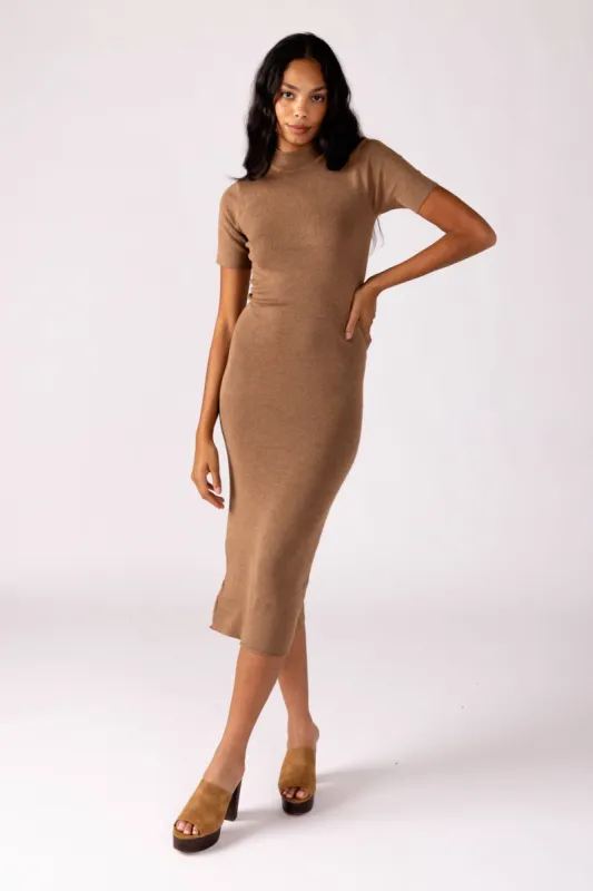 SALE - Ava High Neck Rib Dress sold by fab'rik