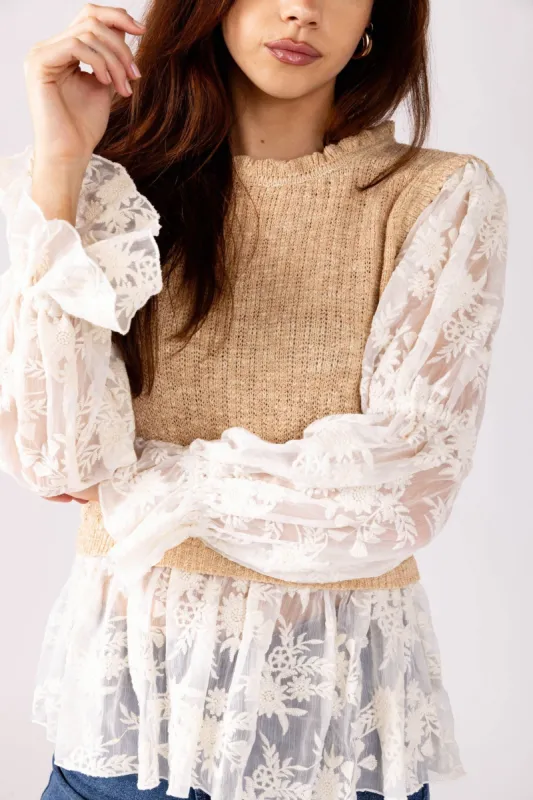 Dianna Lace Detail Sweater sold by fab'rik