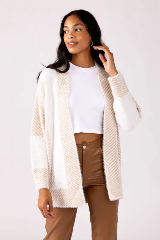 SALE - Ella Contrast Stitch Open Cardigan sold by fab'rik