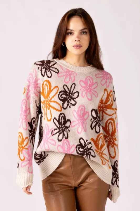 SALE - Devyn Floral Pattern Sweater sold by fab'rik