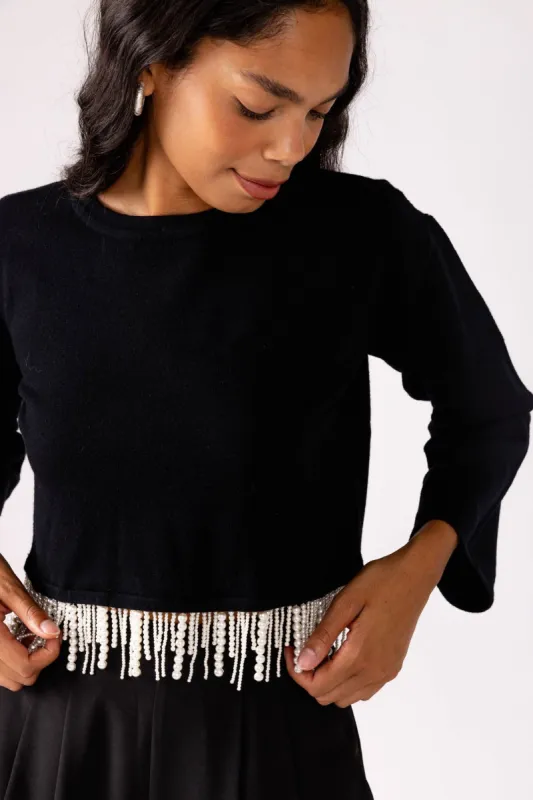 SALE - Chloe Pearl Fringe Top sold by fab'rik