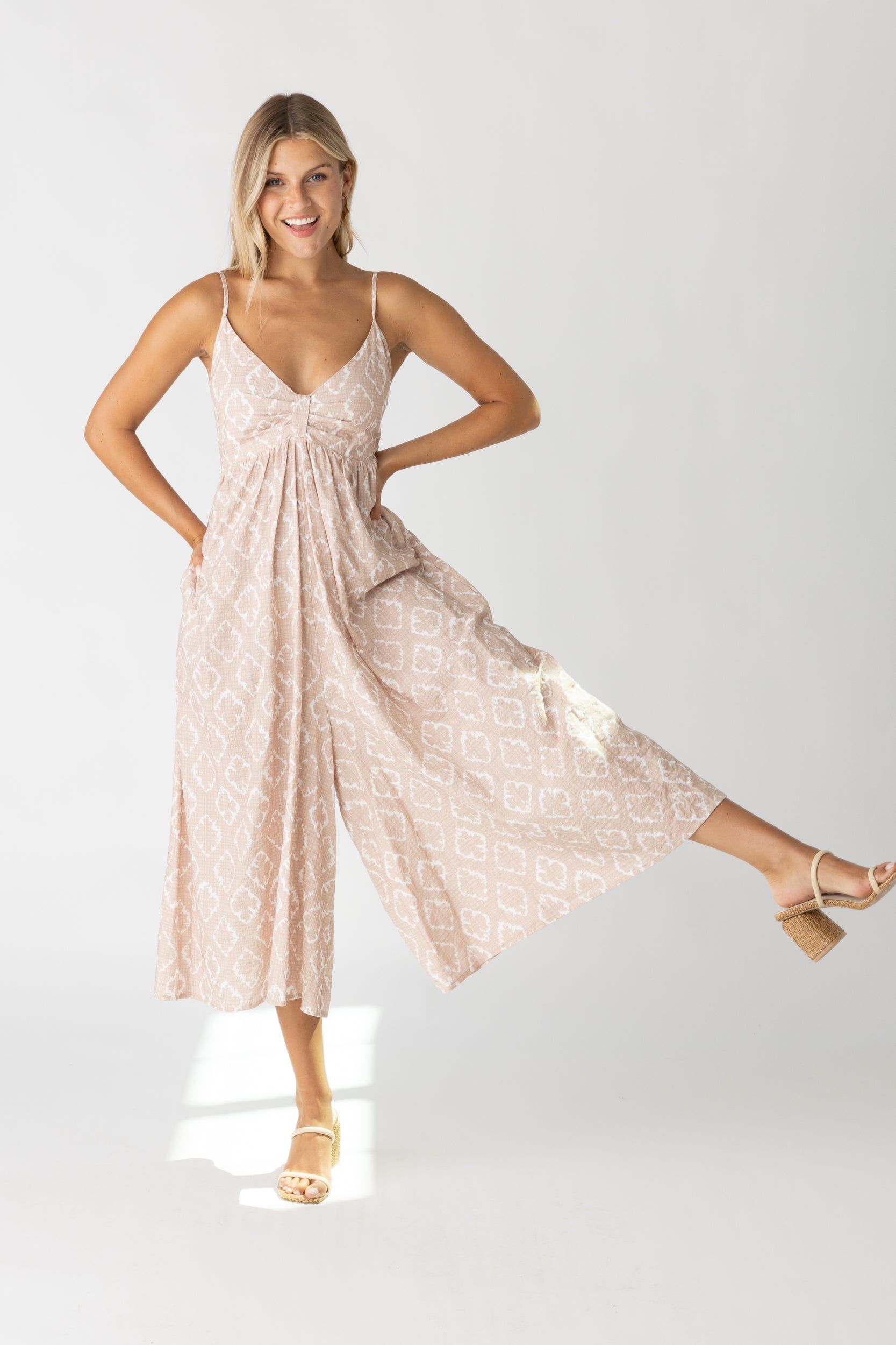 SALE - Adrienne Printed Wide Leg Jumpsuit sold by fab'rik