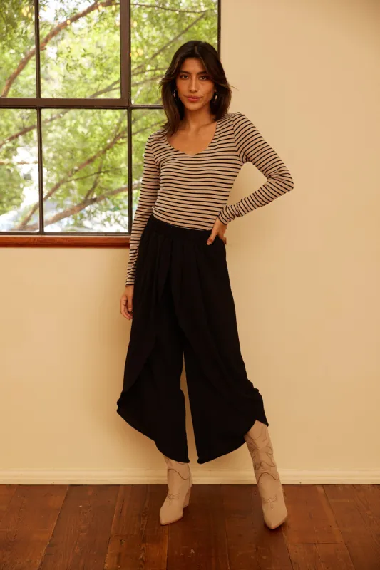 SALE - Shannon Textured Slanted Hem Pants sold by fab'rik