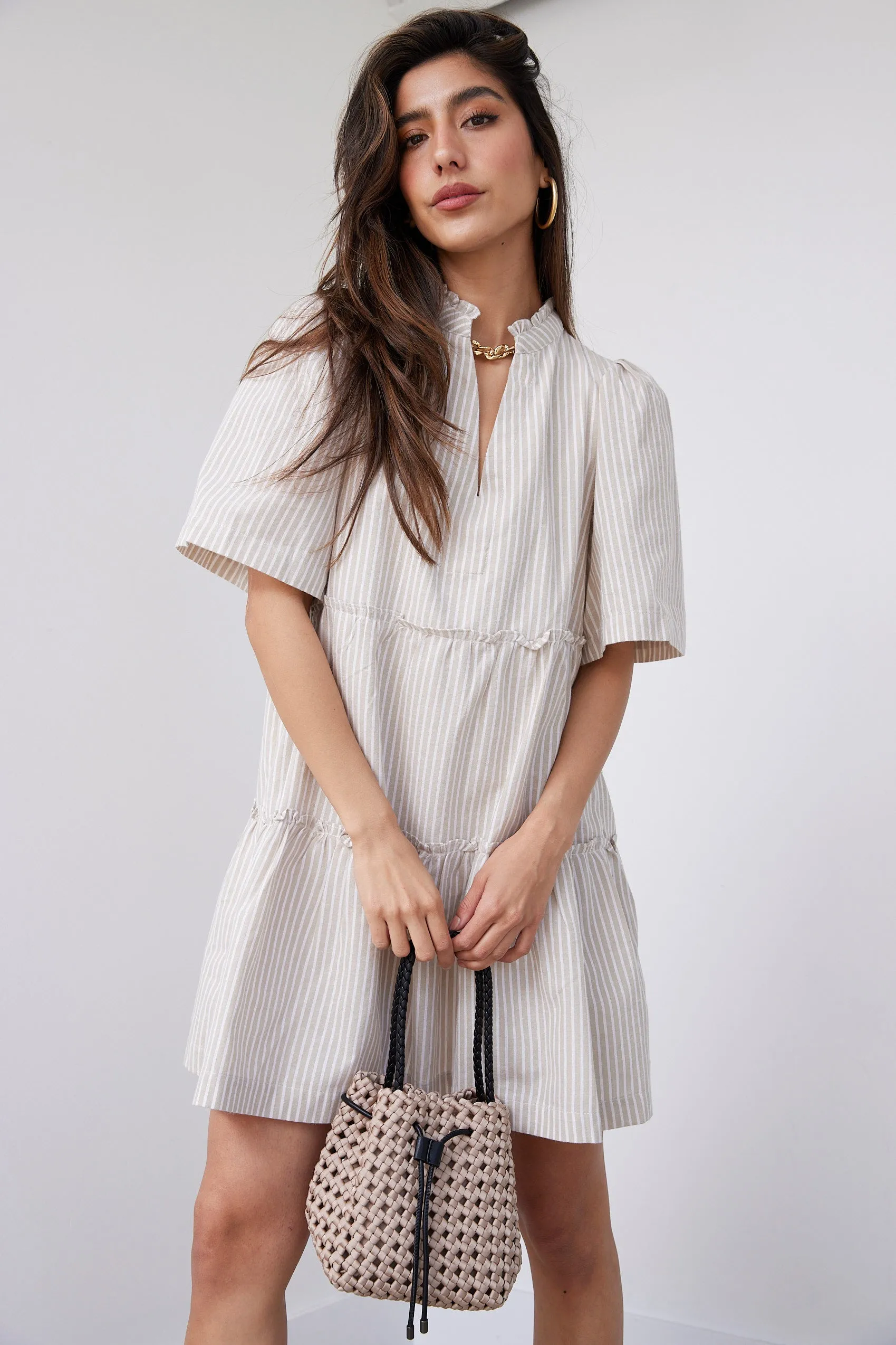 June Tiered Mini Dress sold by fab'rik