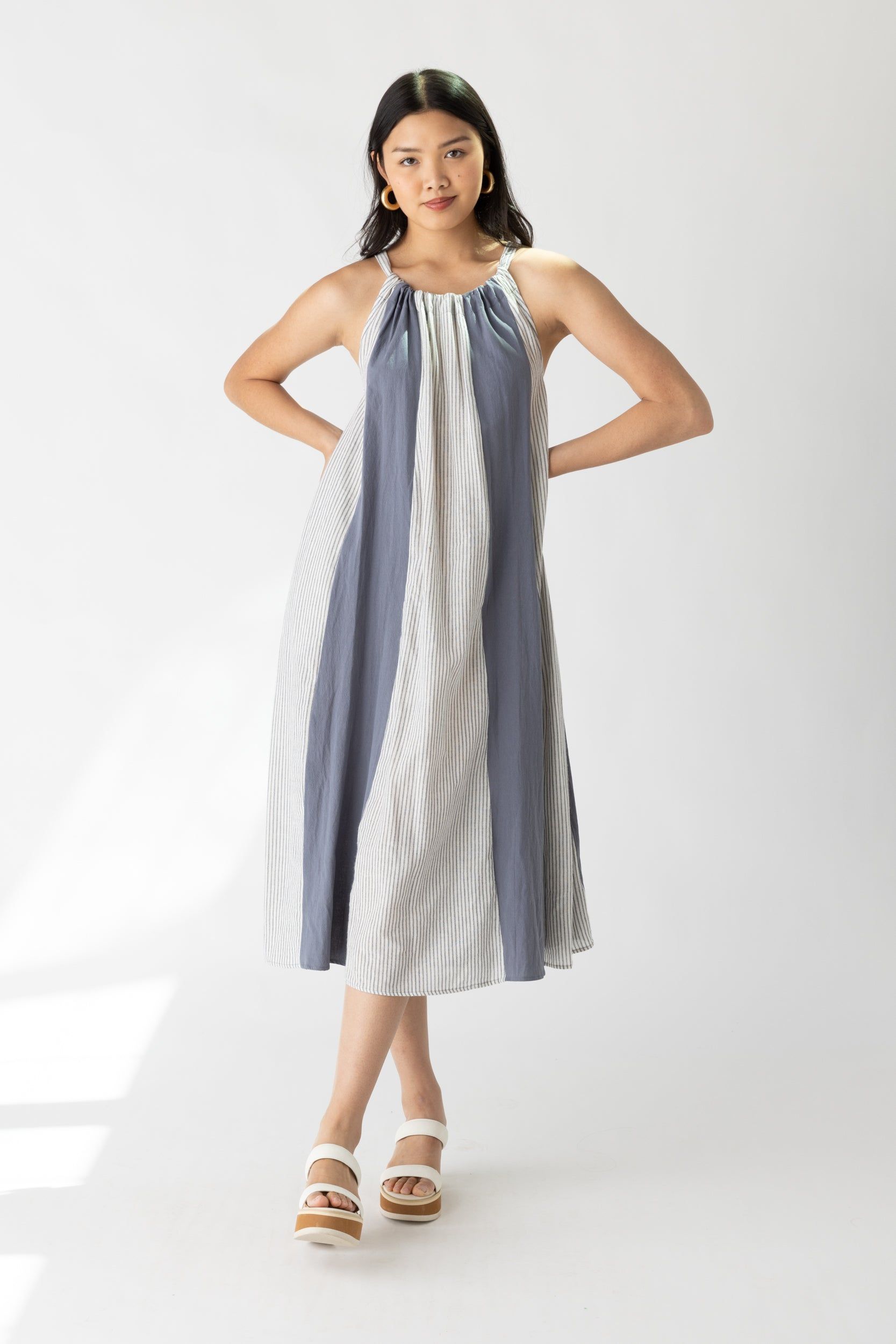 SALE - Lilia Striped Midi Dress sold by fab'rik