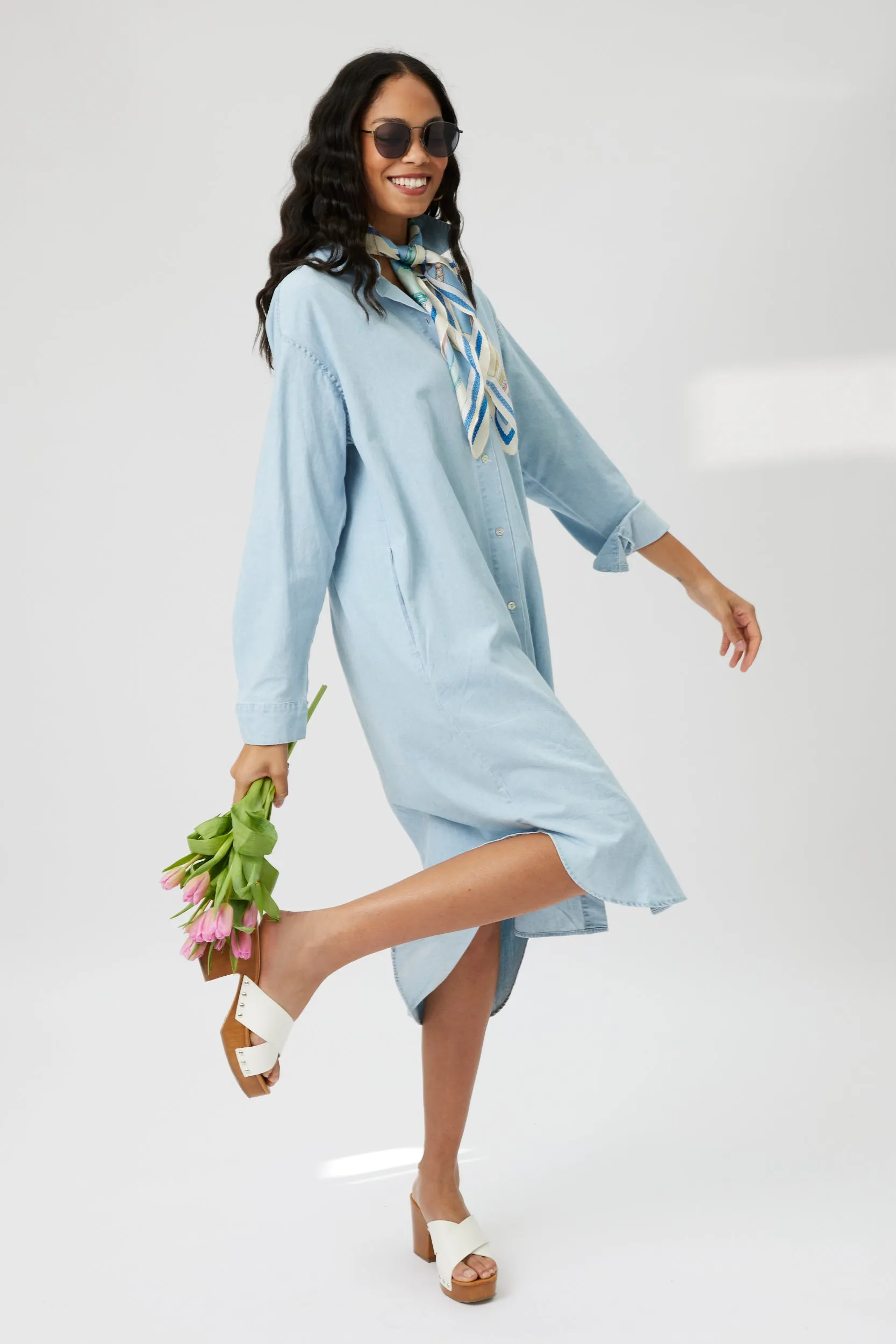 SALE - Shawn Button Front Denim Midi Shirt Dress sold by fab'rik product image thumbnail 2