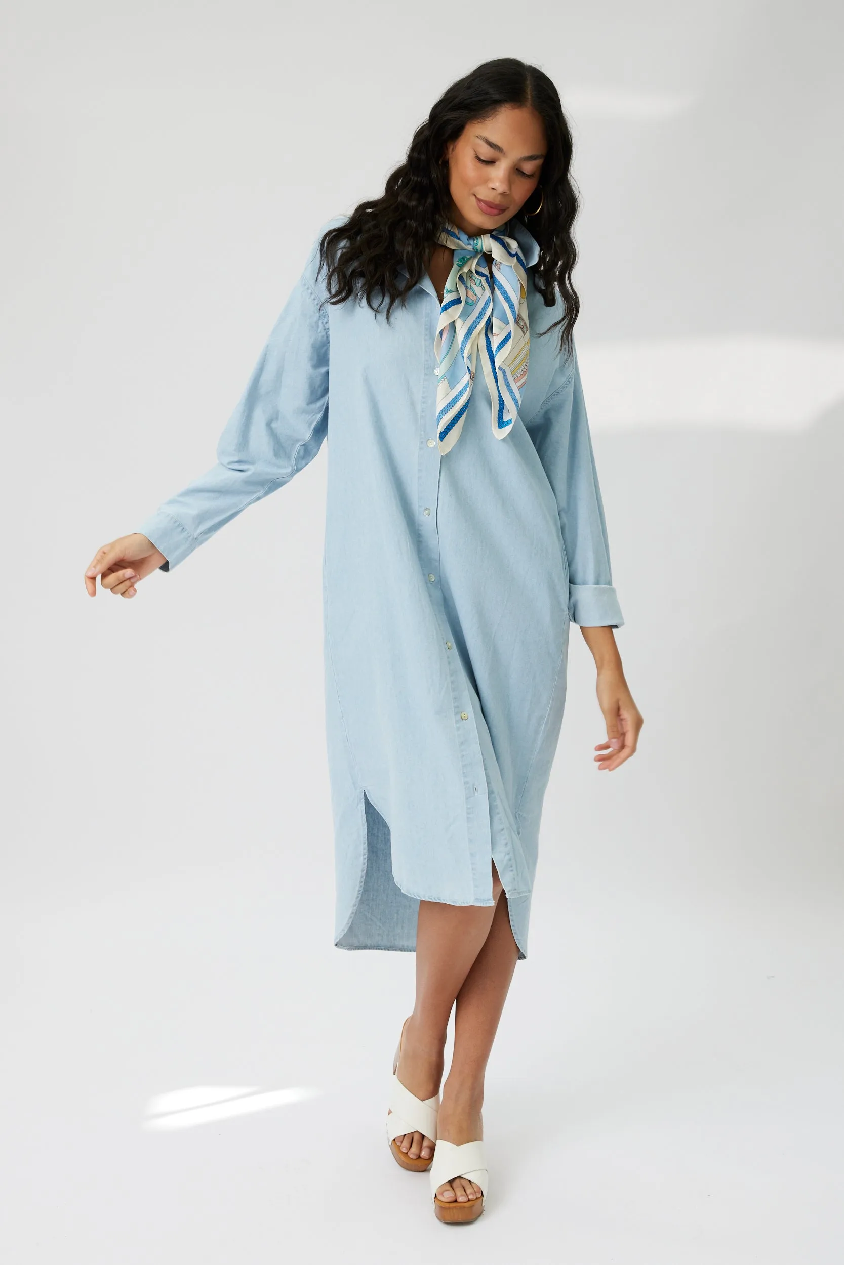 SALE - Shawn Button Front Denim Midi Shirt Dress sold by fab'rik product image thumbnail 4