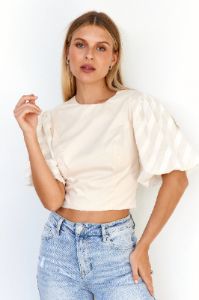 SALE - Iris Textured Sleeve Top sold by fab'rik