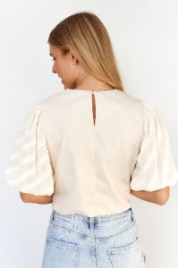SALE - Iris Textured Sleeve Top sold by fab'rik