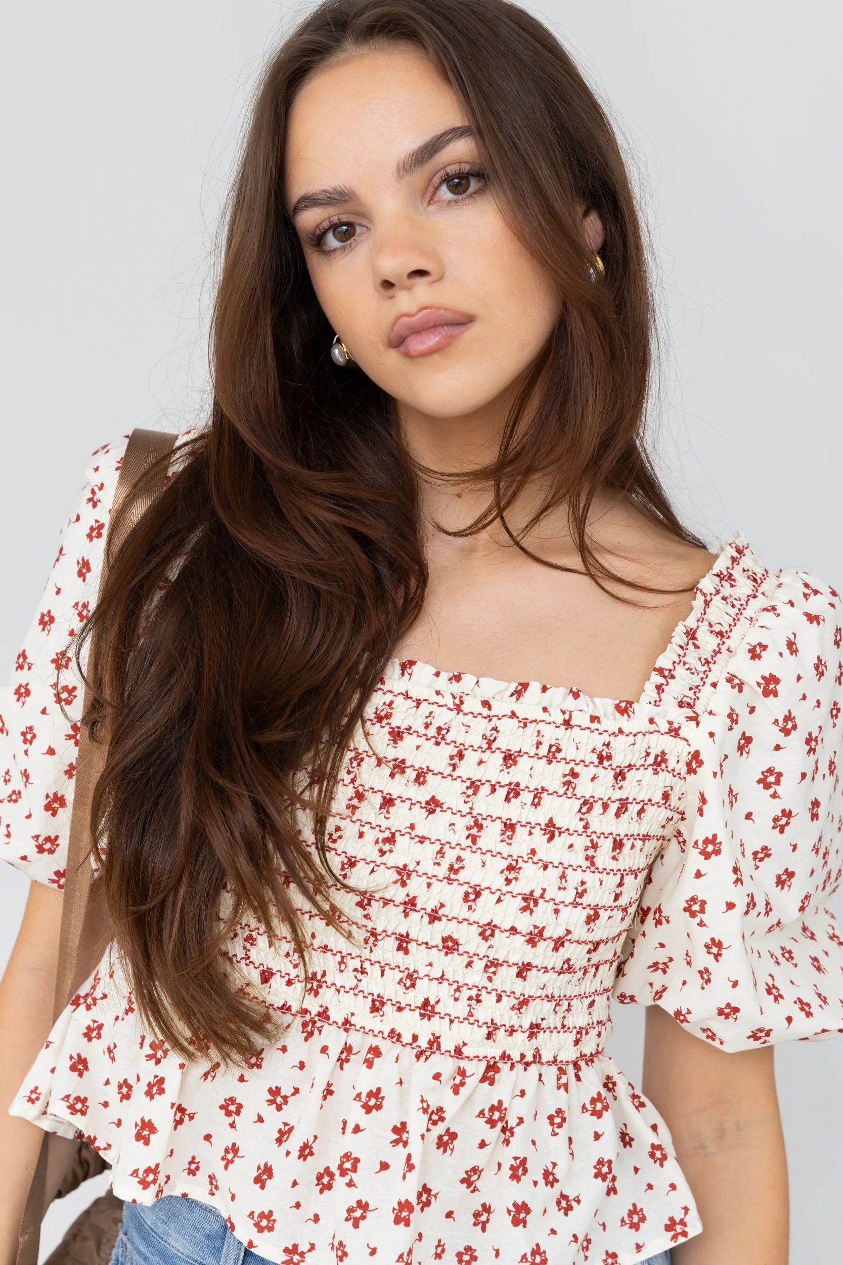 SALE - Gavin Floral Peplum Top sold by fab'rik