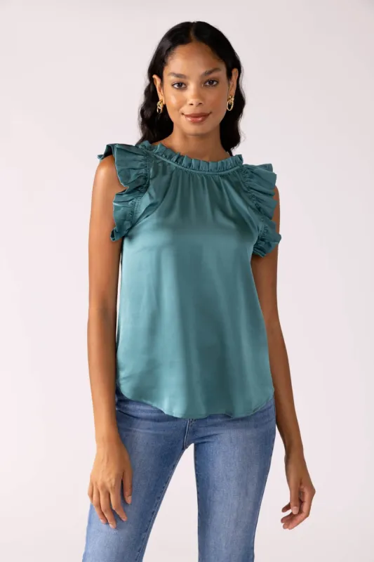 Idina Ruffle Sleeve Top sold by fab'rik
