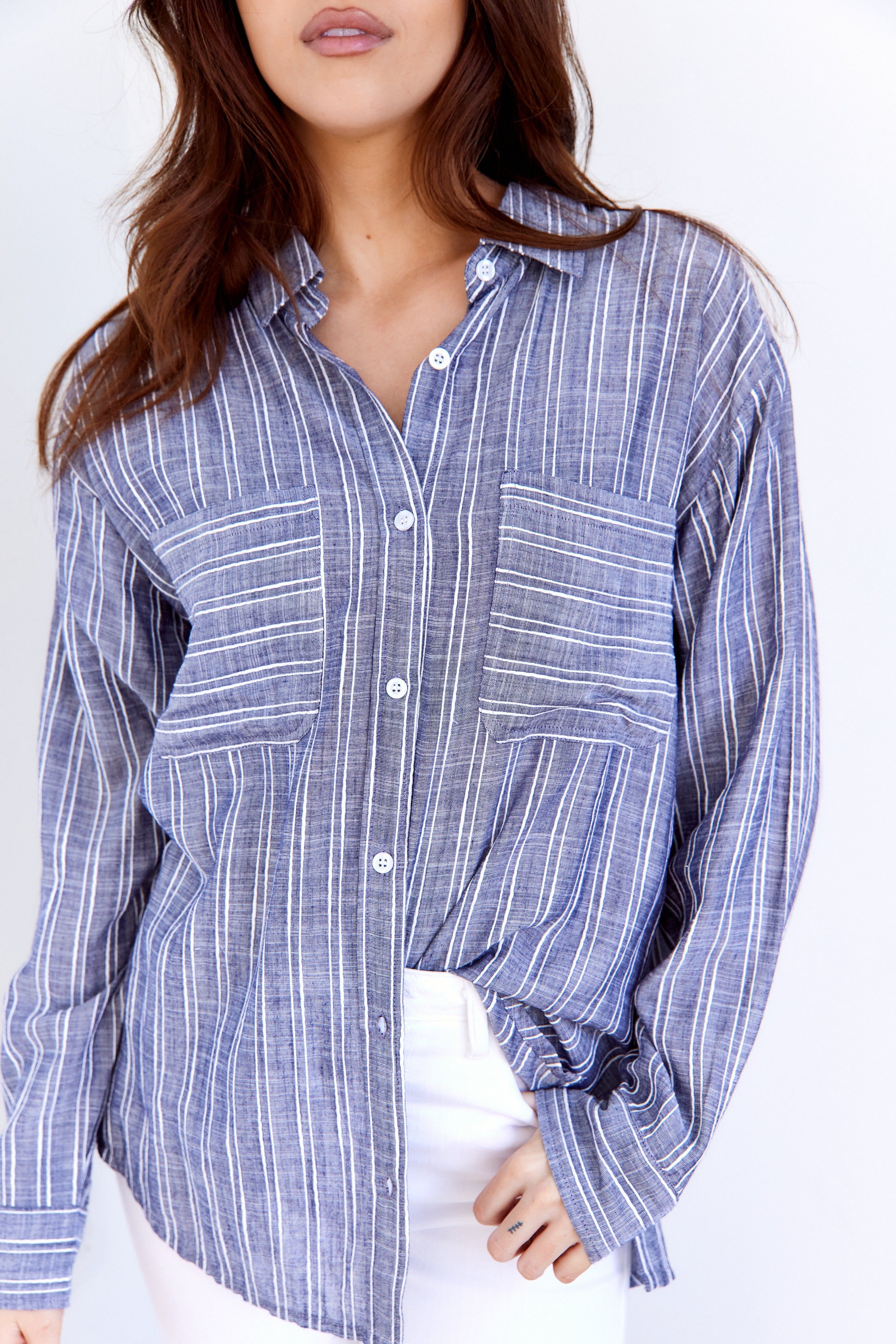 Claire Textured Stripe Button Down sold by fab'rik product image thumbnail 3