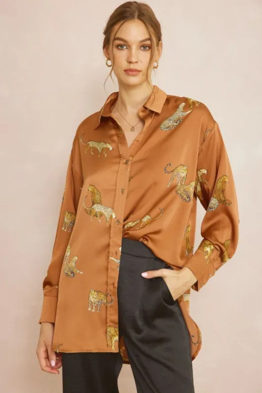 Riley Tiger Print Blouse sold by fab'rik