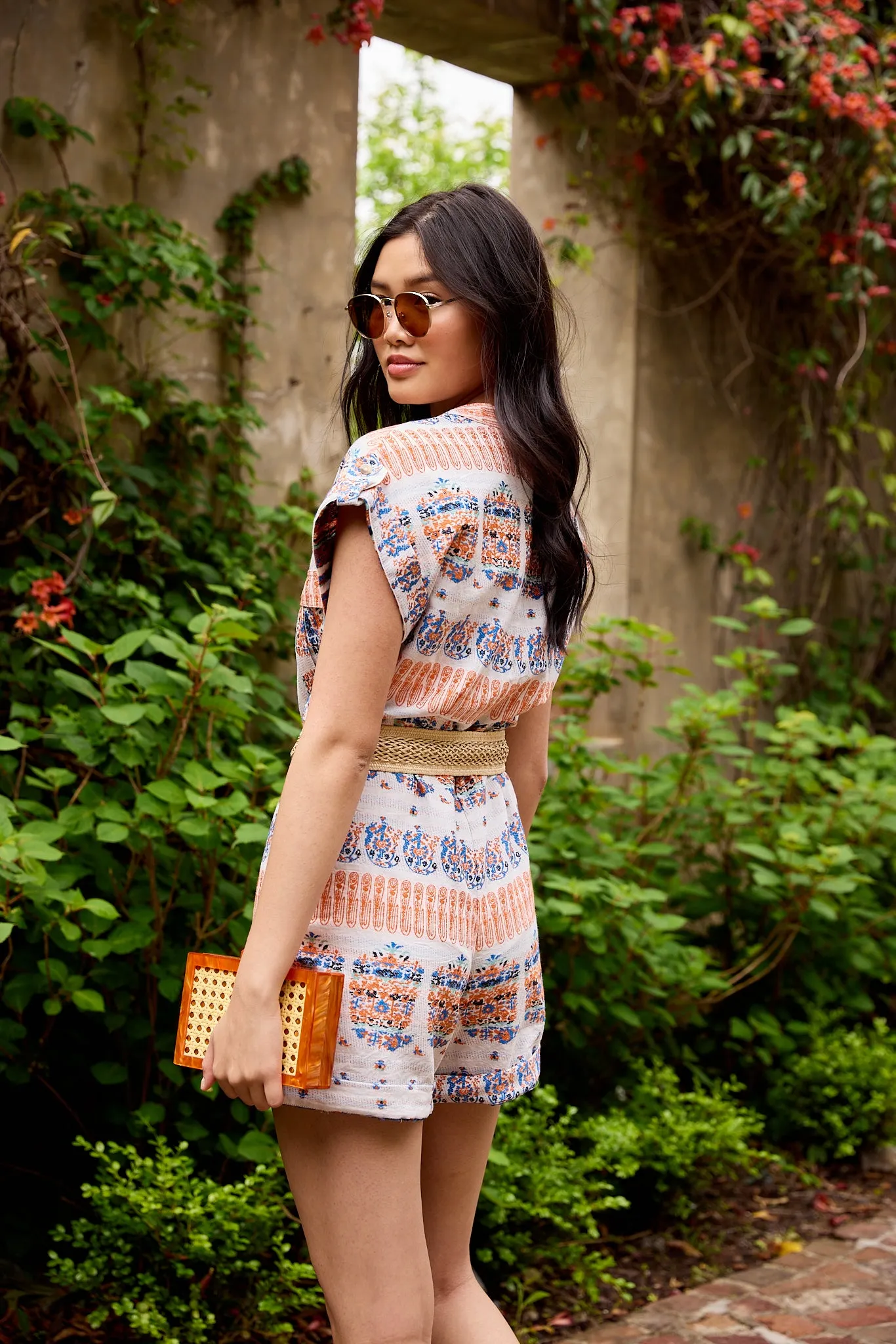 SALE - Katelyn Printed Short Sleeve Romper sold by fab'rik product image thumbnail 3