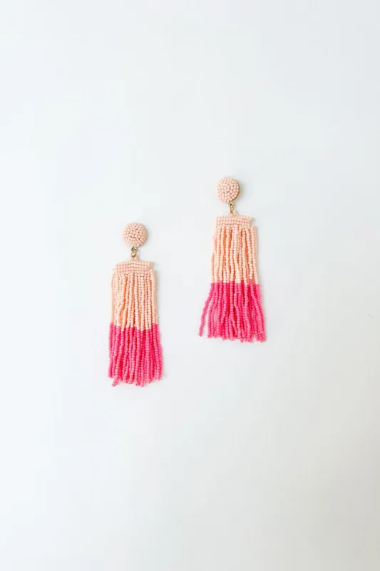 SALE - Ryan Beaded Tassel Fringe Earrings sold by fab'rik