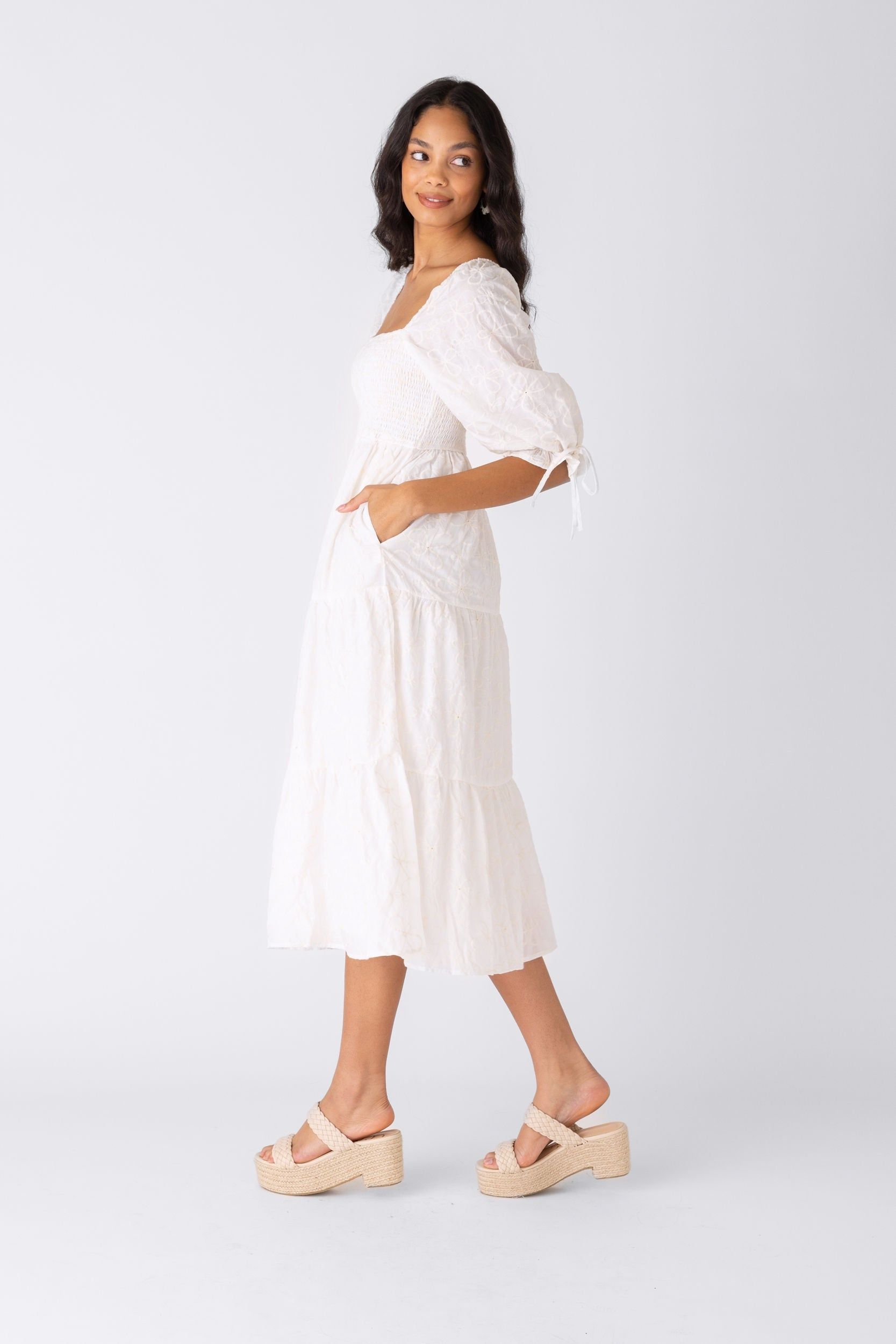 SALE - Paige Embroidered Eyelet Midi Dress sold by fab'rik product image thumbnail 4