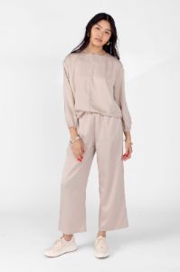 Lila Satin Loose Fit Pants sold by fab'rik