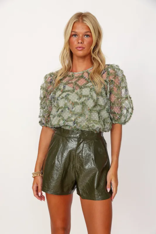Simmons Embroidered Round Neck Top sold by fab'rik