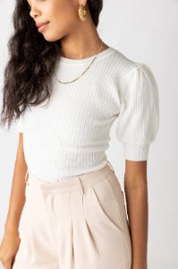 SALE - Mariah Ribbed Puff Sleeve Bodysuit sold by fab'rik
