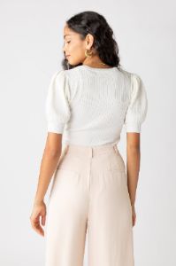 SALE - Mariah Ribbed Puff Sleeve Bodysuit sold by fab'rik