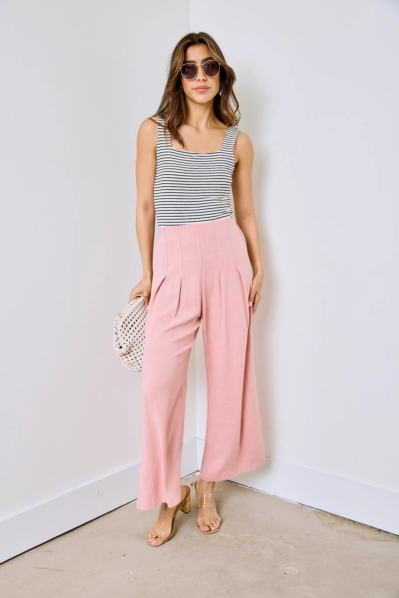 SALE - Naomi Pleated Cropped Linen Pants sold by fab'rik product image thumbnail 2