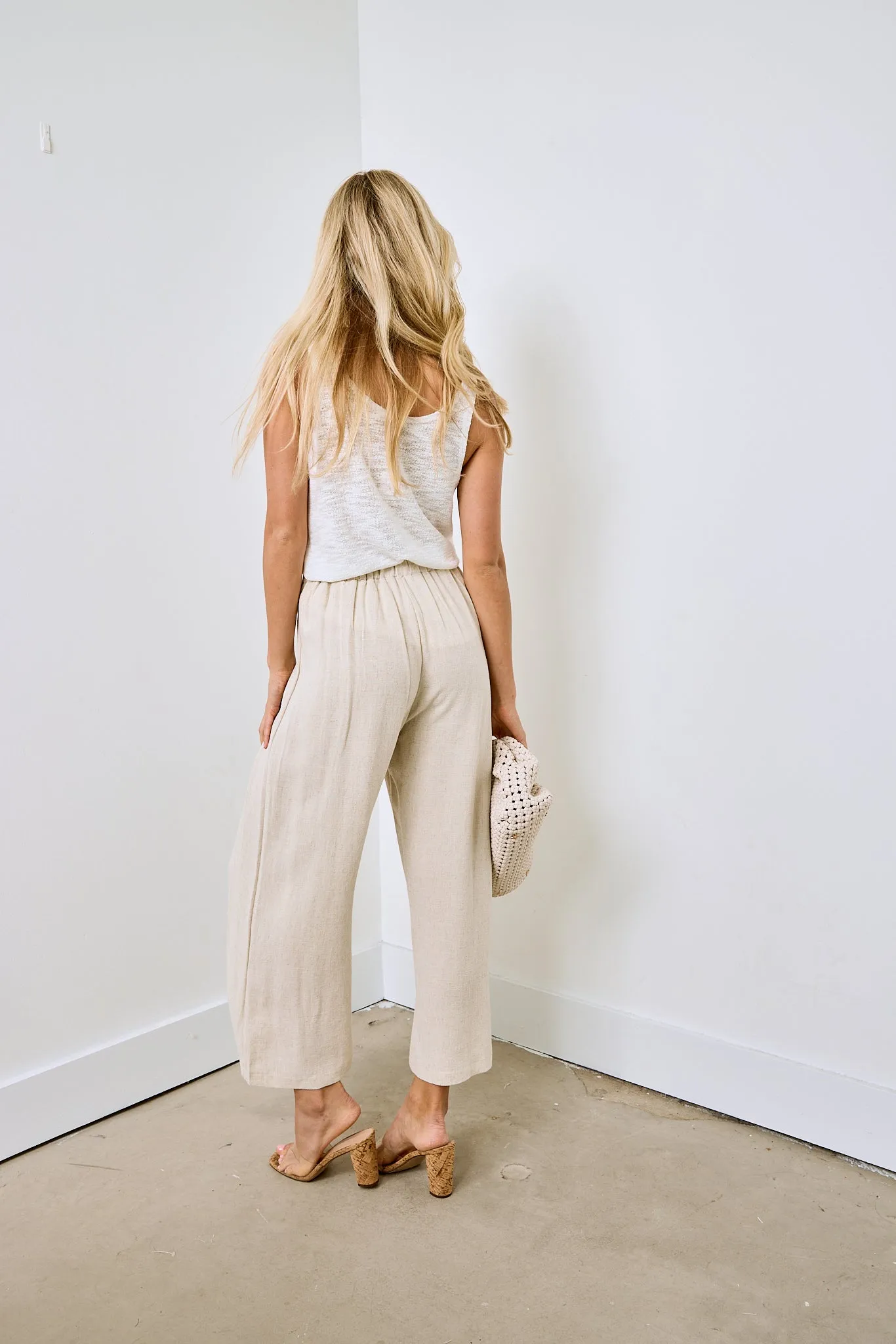 SALE - Naomi Pleated Cropped Linen Pants sold by fab'rik product image thumbnail 3